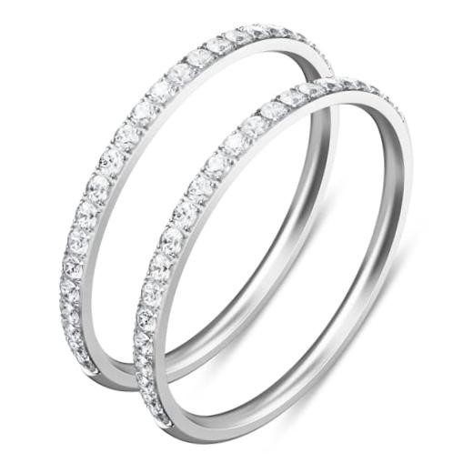 2-Pack 14K Gold Plated Stacking Rings for Oura Ring 5/Oura Gen 4/Oura 7 Silver