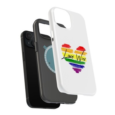 Tough Cases For Apple iPhone (17,16,15,14,13,12,11,X,8),Rainbow Love 2 Print