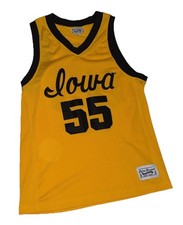 Retro Brand Luka Garza #55 Iowa Hawkeyes Men's Gold NCAA Jersey MED Made In USA*
