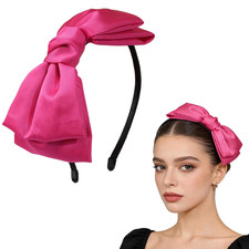 Women 8" Super Big Bows Hairstyle Hair Hoop Silky Fabric Hair Bows Headband for