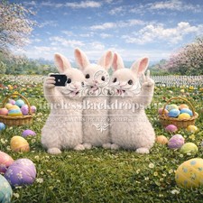Happy Easter 8x8ft, 10x10ft Nylon Backdrop, Banner 008 