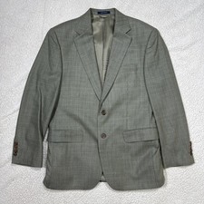 Ralph Ralph Lauren Mens Blazer Gray Patterned, Silk Wool, 40R, Excellent