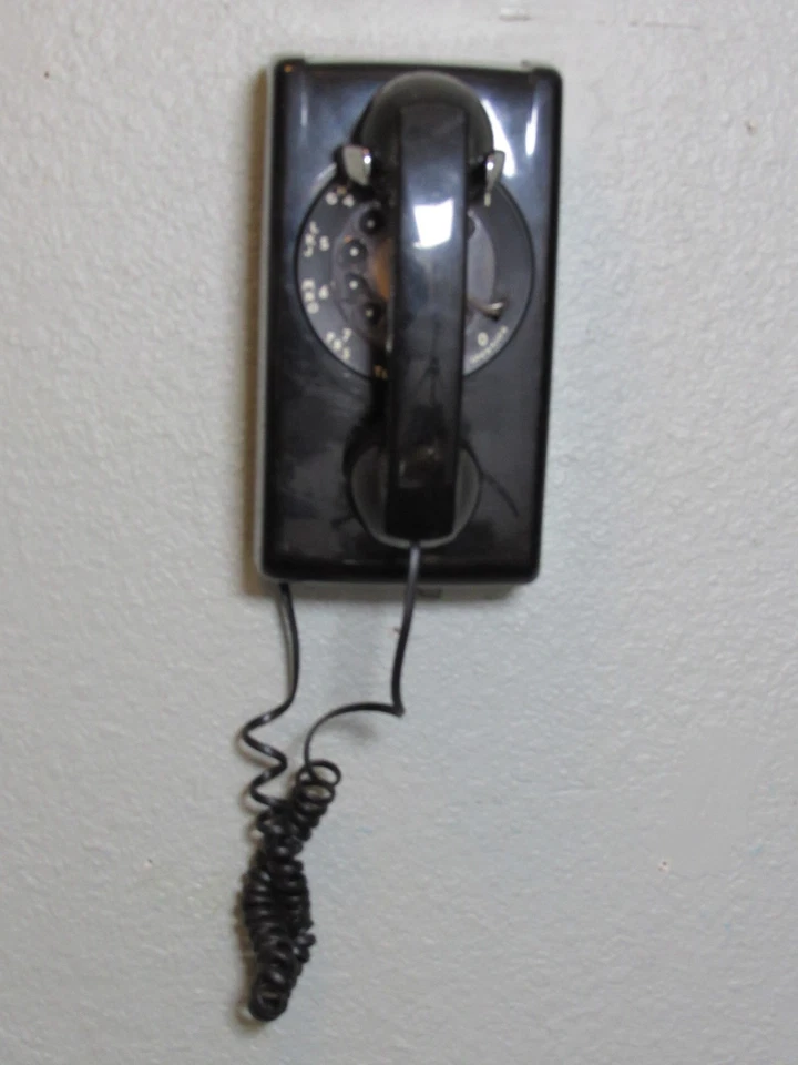 Teléfono de pared giratorio vintage negro Western Electric Bell System 544 #2 Foto 2 de 4
