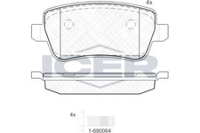 Bremsbelagsatz Hinten Lucas-Trw-System für Fiat Croma 194 05-11