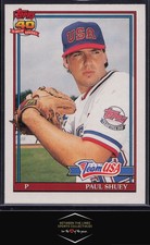 1991 Topps Traded #108T Paul Shuey Rookie Card RC Team USA. rookie card picture