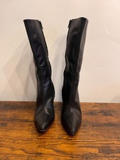 Vintage Ralph Lauren Black Leather High Heel Boots
