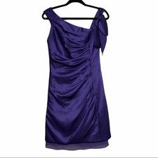 White by Vera Wang Purple Bow Sleeveless Dress Womens 4 Bridal Guest
