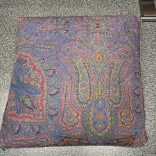 Vintage Corded Ralph Lauren Socialite Purple Paisley Sateen Pillow Cover 16"x16"