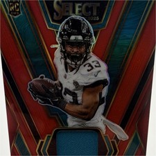 Panini Select Football BhayShul Tuten Rookie Swatches Prizm Jaguars RSW-BTN 2025