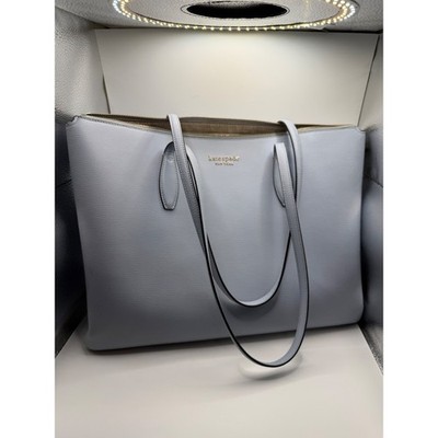 Kate Spade New York Periwinkle Pebbled Leather Triple Compartment Tote Bag