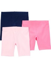 Toddler Girls 3-pack Bike Shorts, pink, navy, 5T