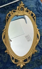 1965 French Country Rococo Syroco Gold Wall Mirror USA 30x16