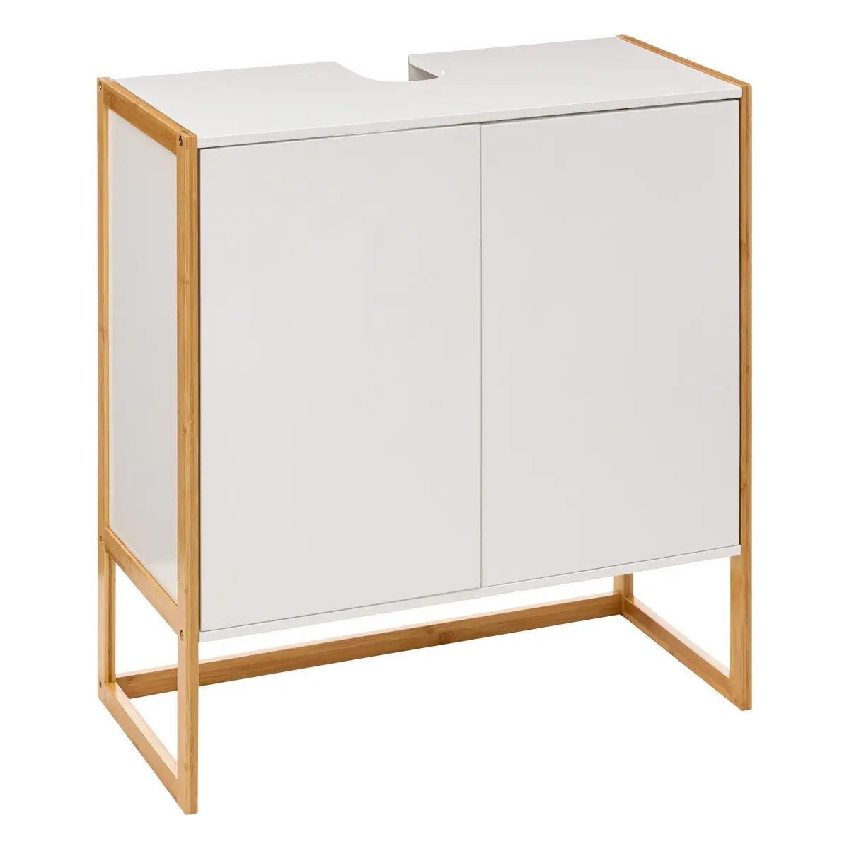 Meuble sous lavabo 2 portes Natureo 80cm blanc pour salle de bain