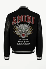 AMIRI Dragon Varsity Jacket | Black Wool & Leather Sleeves
