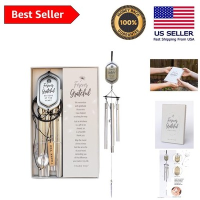 Forever Grateful 22-Inch Wind Chime with Engraved Thank You Message - Unique ...