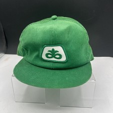 Vintage Corduroy Trucker Hat Pioneer Seed Snapback Cap Green Patch Logo USA Made