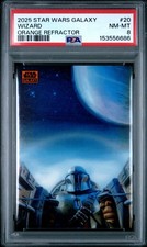 2025 TOPPS CHROME STAR WARS GALAXY #20 WIZARD ORANGE REFRACTOR PSA 8 */25