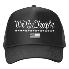 We The People US Flag American Pride Constitution Trucker Form-Mesh Back Hat