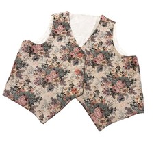 Vintage 90s Floral Tapestry Vest Cottagecore Grandmacore Womens M/L