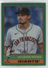 2025 Topps Heritage Chrome Green Border 63/99 Jordan Hicks #100 tw0