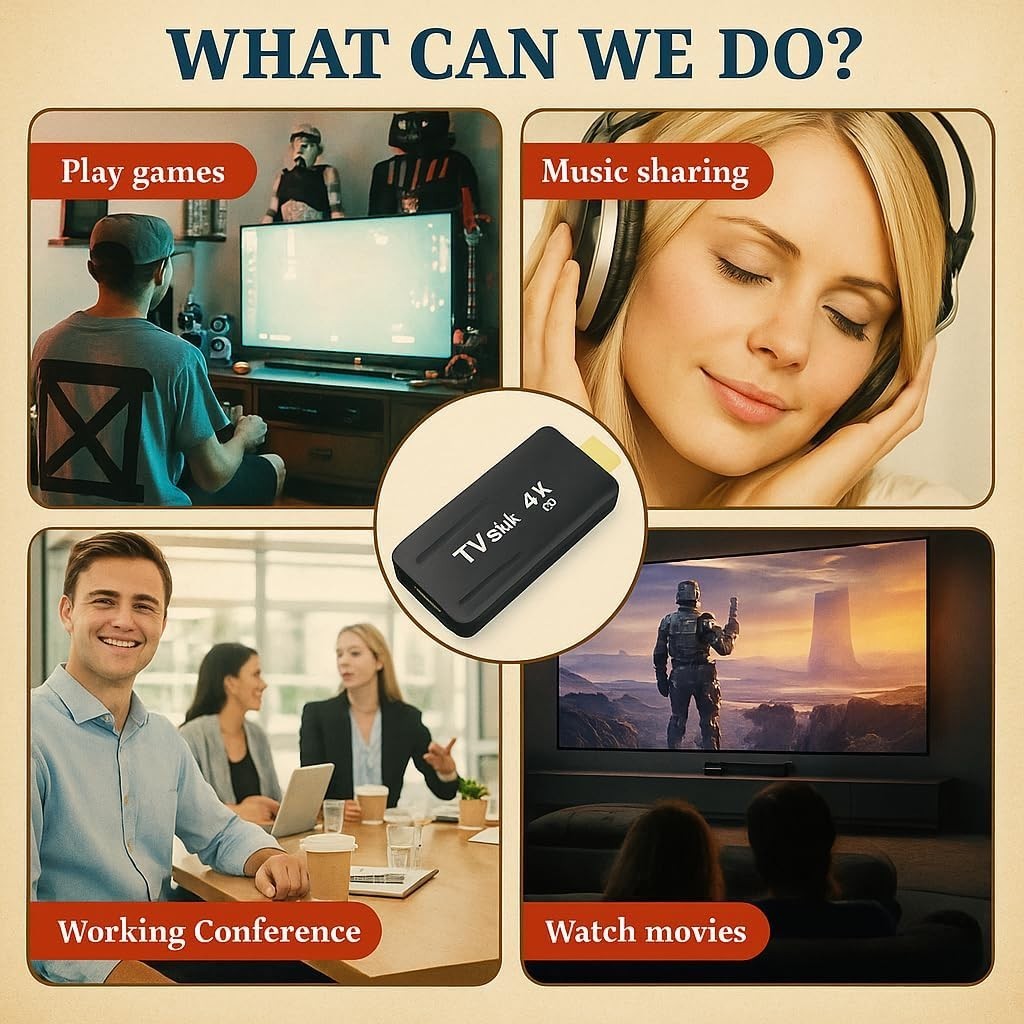 TV Stick Android Ultra HD WiFi Mini Box con Telecomando 8GB+128GB 4K Smart TV foto 2