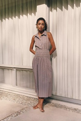 Anthropologie - Tobie Drop-Waist Midi Shirtdress by Exquise #4130942140054