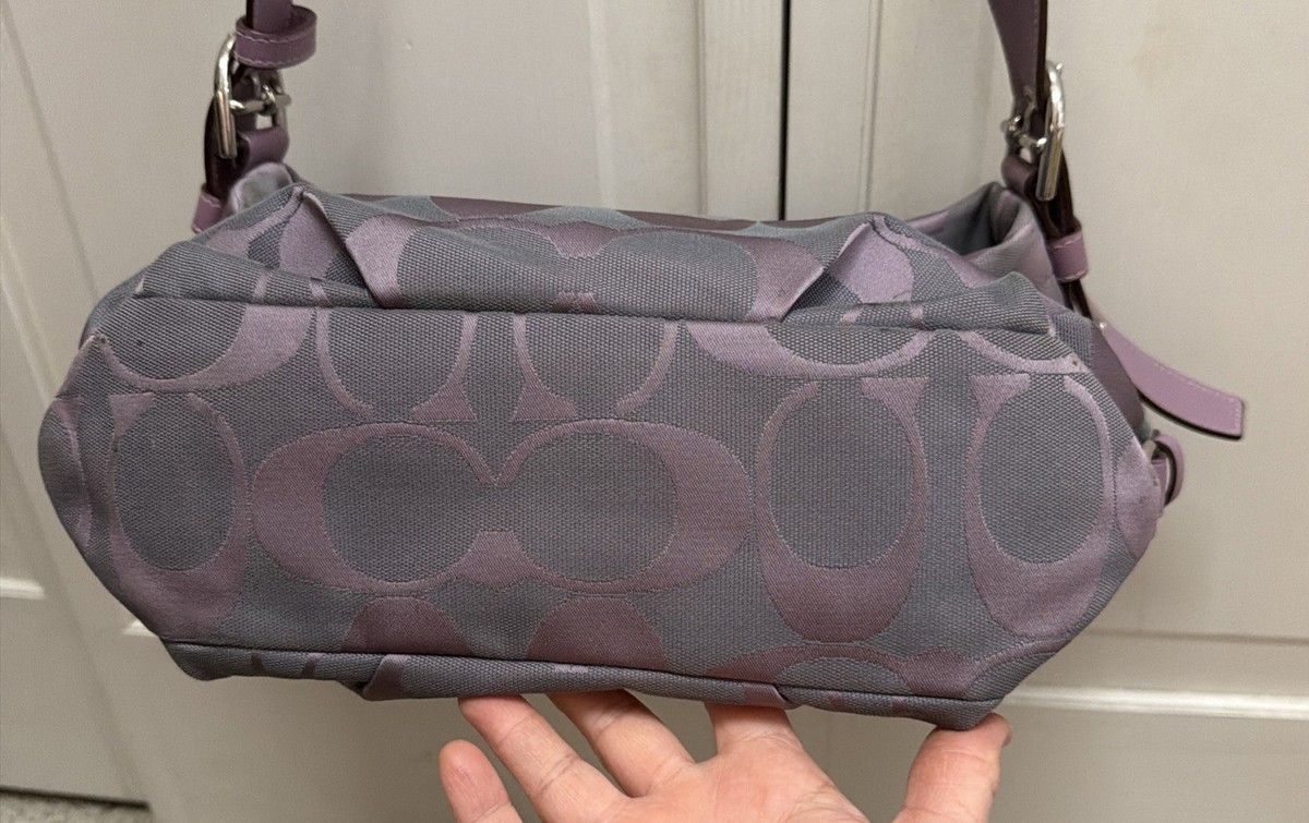 Coach Lavender Gray Signature C Duffle Canvas Soho Shoulder Bag