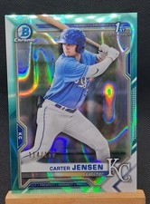 Carter Jensen /199 - 2021 Bowman Draft Chrome Aqua Lava Refractor