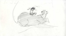 Original Storyboard of Mowgli and Baloo from Jungle Book II (2003)