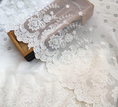21CM Width Europe Rose Wedding Applique Inelastic Embroidery Lace Trim,Curtain T
