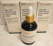 NEW LOT 3: Biossance Squalane  Copper Peptide Rapid Plumping Serum 50ml 1.69