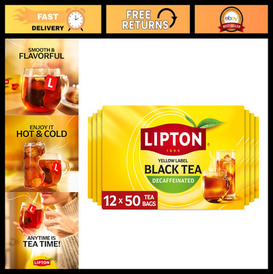 Decaf Black Tea Bags - 600 Total Bags, Perfect for Hot or Iced Tea, 50ct x 12 Pa