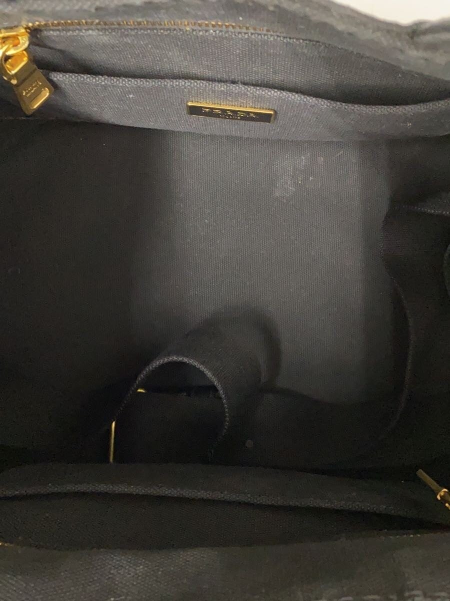 PRADA Tote Bag Canvas BLK Print thumbnail 6