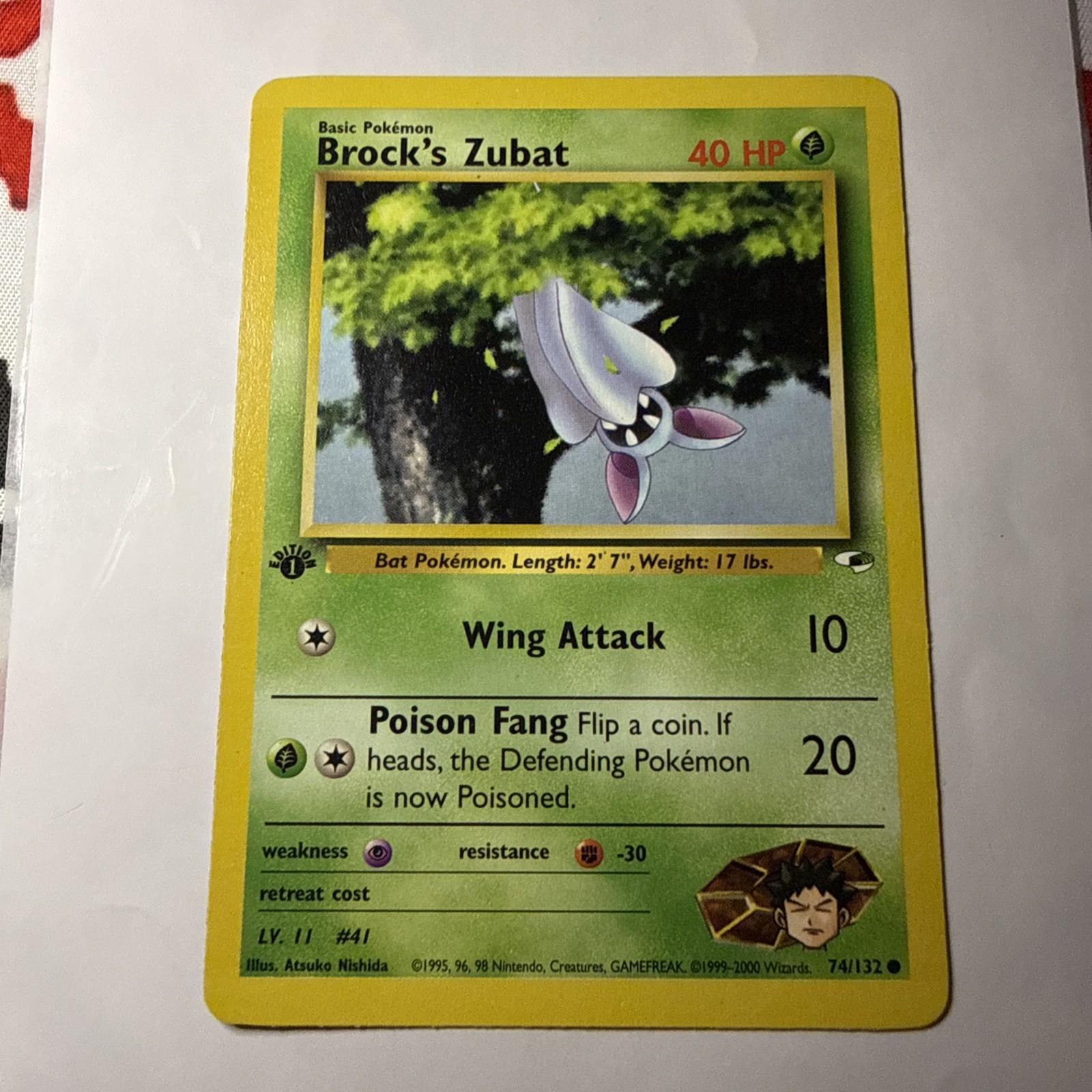 Pokémon TCG 1st Edition Gym Heroes Brock's Zubat 74/132 