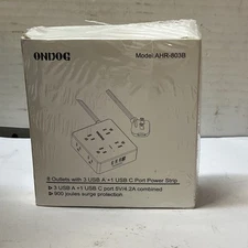 Ondog 8 Outlets with 3 USB A + 1 USB C Port Power Strip- AHR-803B Sealed New