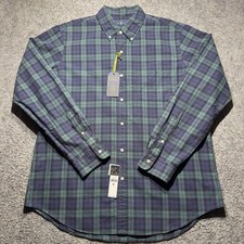 Ralph Lauren Shirt Mens XL Blue/Green Plaid Long Sleeves Button Down Preepy NEW