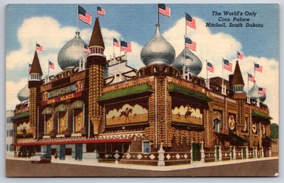 Corn Palace Mitchell South Dakota SD UNP Linen Postcard S29