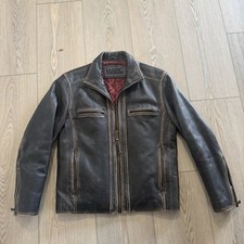 Marc New York Andrew Marc Brown Leather Motorcycle Jacket Men's Small