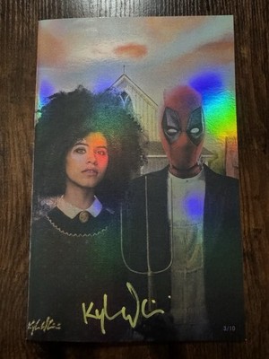 Deapool  & Domino American Gothic Foil Cover C2E2 Signed Kyle Willis 3/10 w/COA