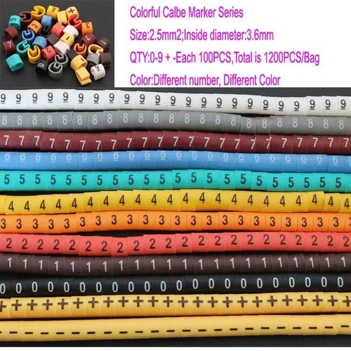 Cable Marker Wire Label EC-0 EC-1 500Pcs Mark Number Wire 0 to 9 ...