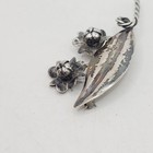 Vintage Handmade Sterling Silver Floral Leaf Brooch Pin 5.57g Modernist — photo 3