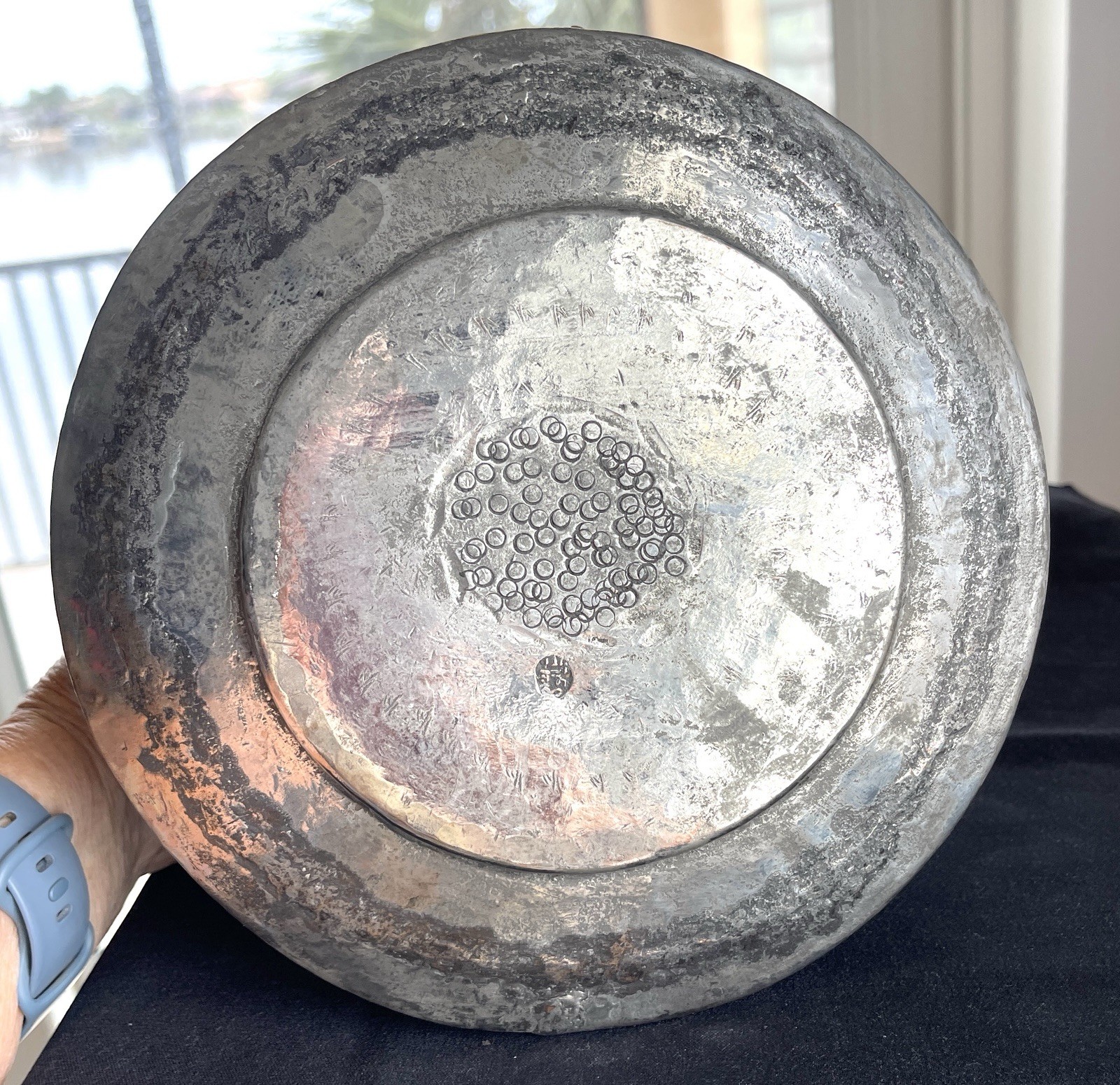 Antique Tinned Copper Armenian Turkish  2 PC Honey Pot Signed 18th Century