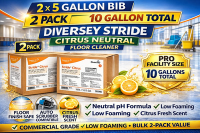 Diversey Stride Citrus Neutral Floor Cleaner 10 Gallon BIB 2 Pack 903906