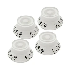 FLEOR 4PCS White Top Hat Volume Tone Speed Control Knobs for LP /SG Style Guitar