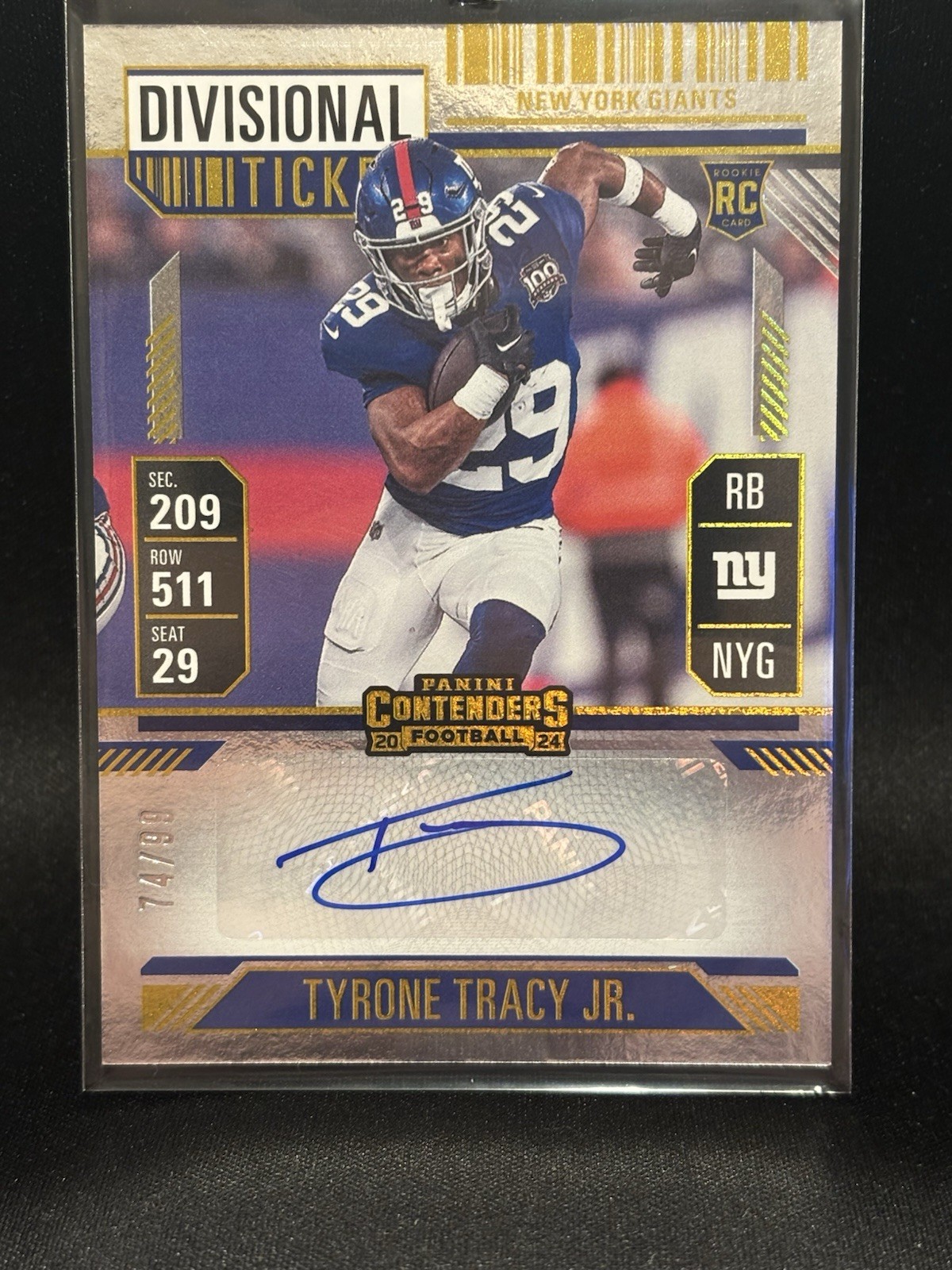 2024 Contenders Tyrone Tracy Jr Rookie Divisional Ticket Auto /99 NY GIANTS RC