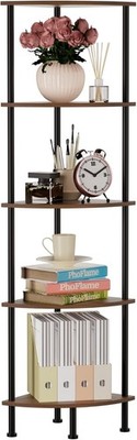 PhoFlame 5-Tier Corner Shelf Stand, 52'' Industrial Corner Display Rack