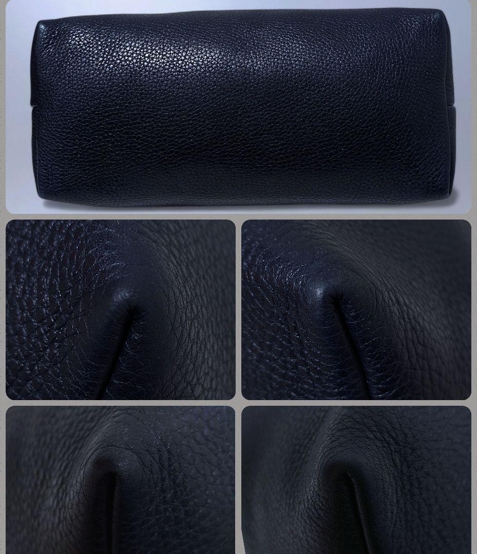 GUCCI 340618 213048 Soho Mini Handbag GG Leather Navy Blue Vintage From Japan thumbnail 8