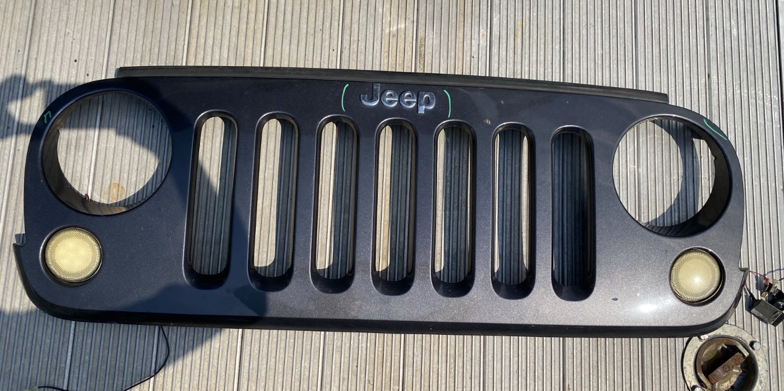 2007-2018 Jeep Wrangler Front Radiator Grille Black Metallic