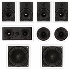 Theater Solutions TST87 Flush Mount 7.2 Speaker Set 8" In Wall and Ceiling