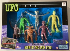 UFO Files Alien Figures Toy Concept Bendable Poseable W/ Glow in the dark eyes